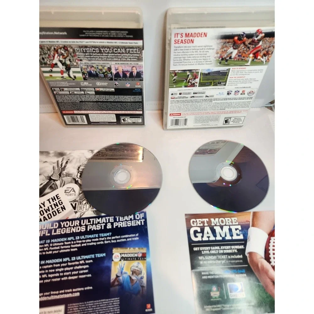 LOT of 2 Games Madden NFL 13 & NFL Madden 15- Ray Lewis PS3 Manual Tested